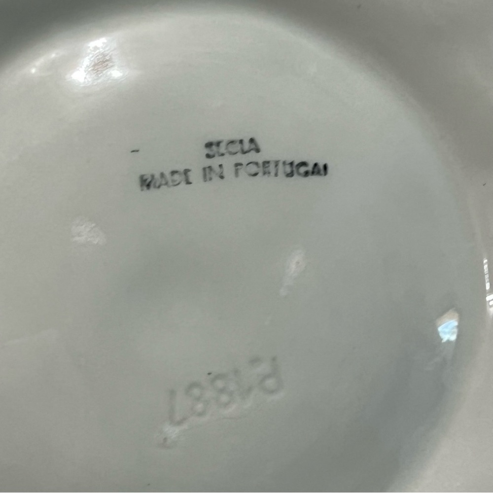 Vintage Set 4 SECLA Portugal Artichoke Embossed  Glazed  Divided Plates 9.5” - Picture 6 of 7